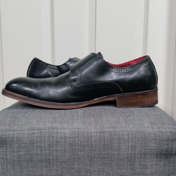 Moretti Black Label Leather Monk Strap Loafer Dress Shoes Men's Size 12 - Picture 7 of 12